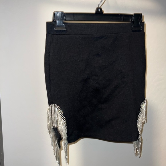Black rhinestone miniskirt size small - Picture 1 of 4